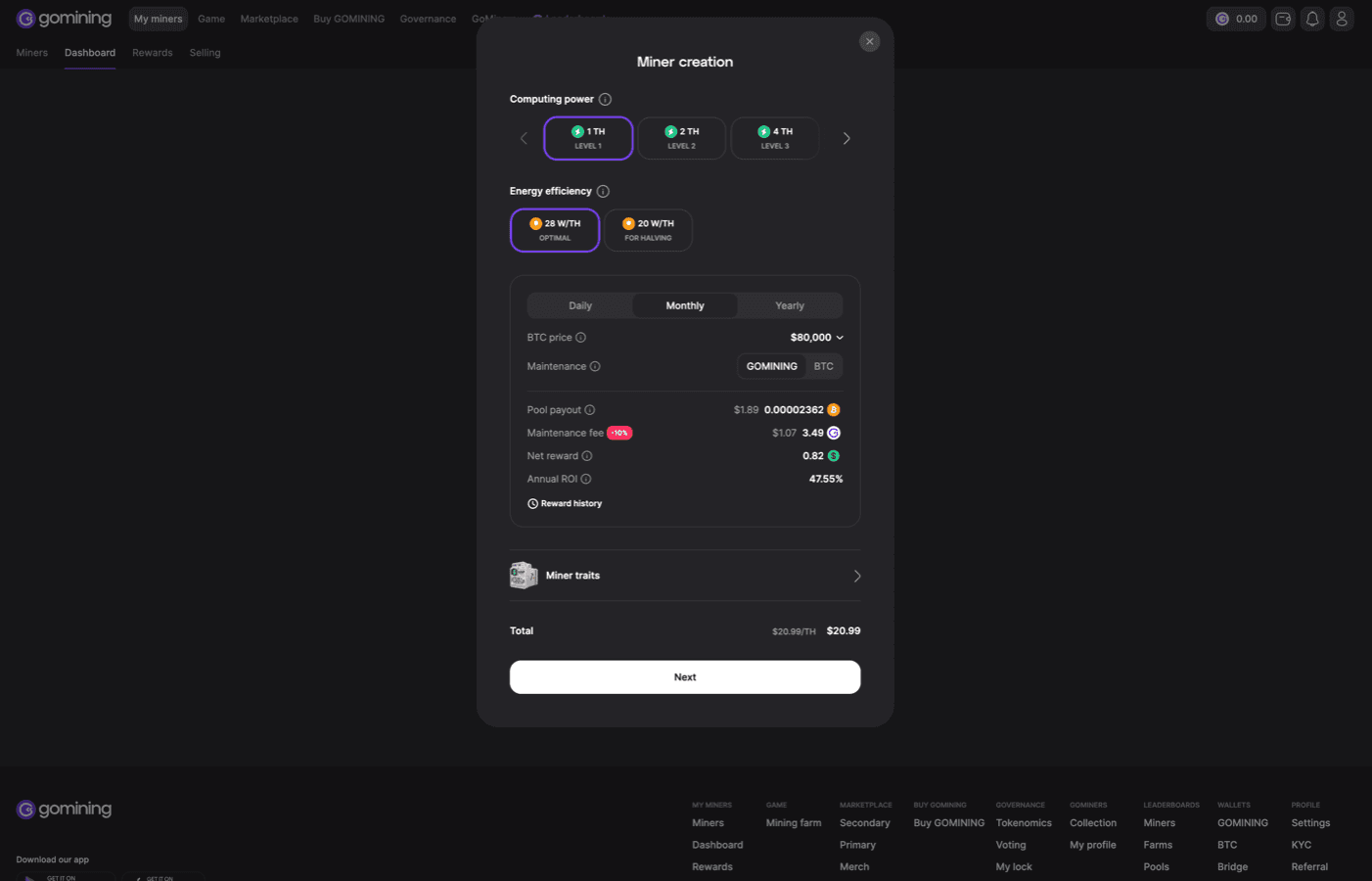 Gomining_screen