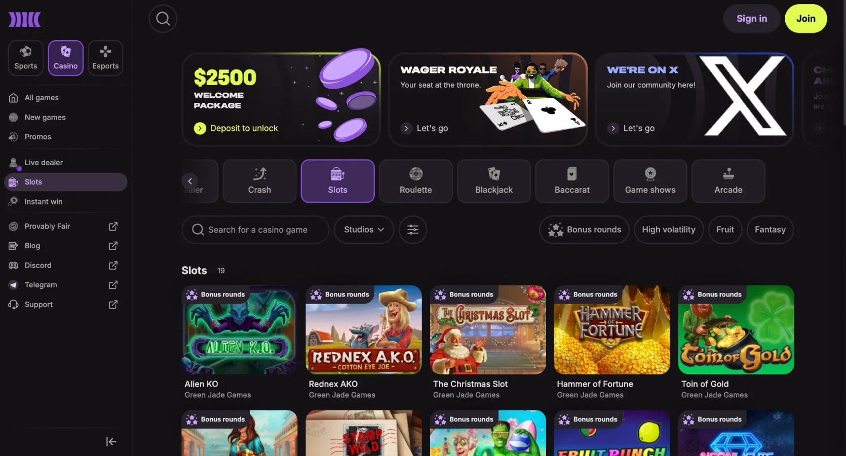 Cloudbet screenshot